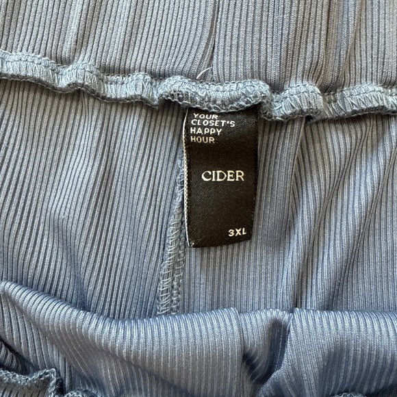 Cider Shorts 3X Blue Flowy Pockets Pleated‎ Elastic Waist Pull On Baggy 4" Plus - Picture 4 of 6